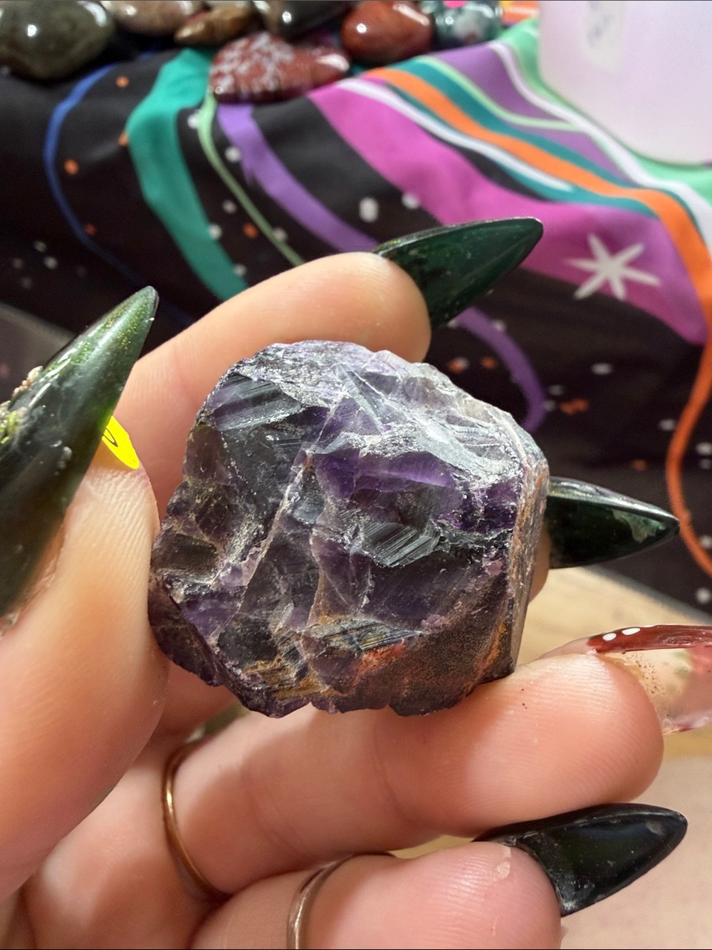Purple Natural Stone Reptile Decor - Unbranded raw chevron amethyst